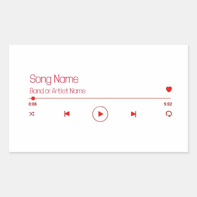 Customizable Your Favorite Music Rectangular Sticker (Front)