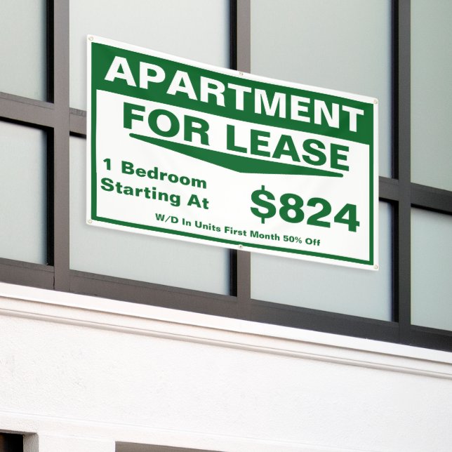 Customize 1 2 3 Bedroom Apartments For Lease  Banner (Outside Building)