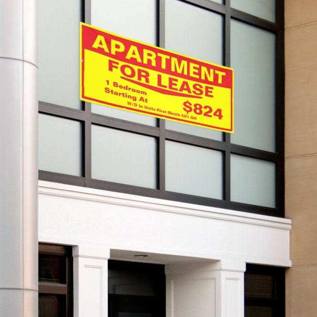 Customize 1 2 3 Bedroom Apartments For Lease Large Banner (Outside Building)