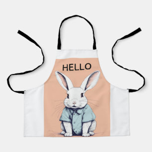 CUSTOMIZE APRON WITH RABBIT LOVER