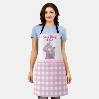 Customize Bakery Watercolor Floral Kitchen Utensil Apron