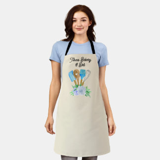 Customize Bakery Watercolor Floral Kitchen Utensil Apron