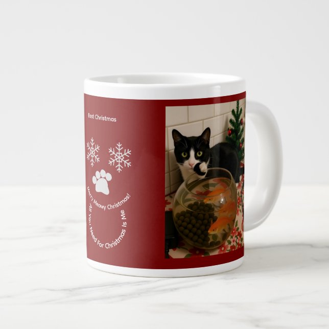 Customize ,Best Christmas ,Cat Photo Specialty Mug (Front Right)