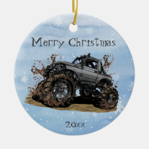Customize Big Monster truck Off Road Adventure  Ceramic Ornament