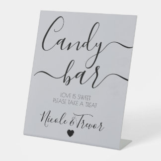 CUSTOMIZE - Calligraphy Wedding Candy Bar Pedestal Sign