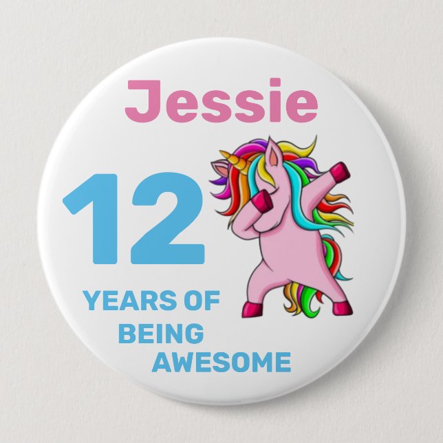 Customize Child's Birthday Badge - Girl Awesome (Front)