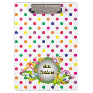Customize Colorful Dots Clipboard