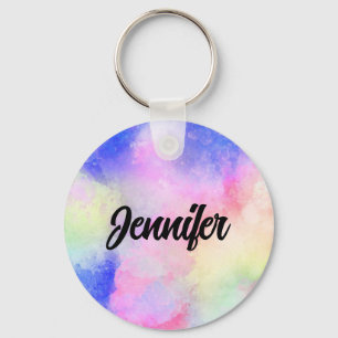 CUSTOMIZE Colourful Watercolor Back Key Ring