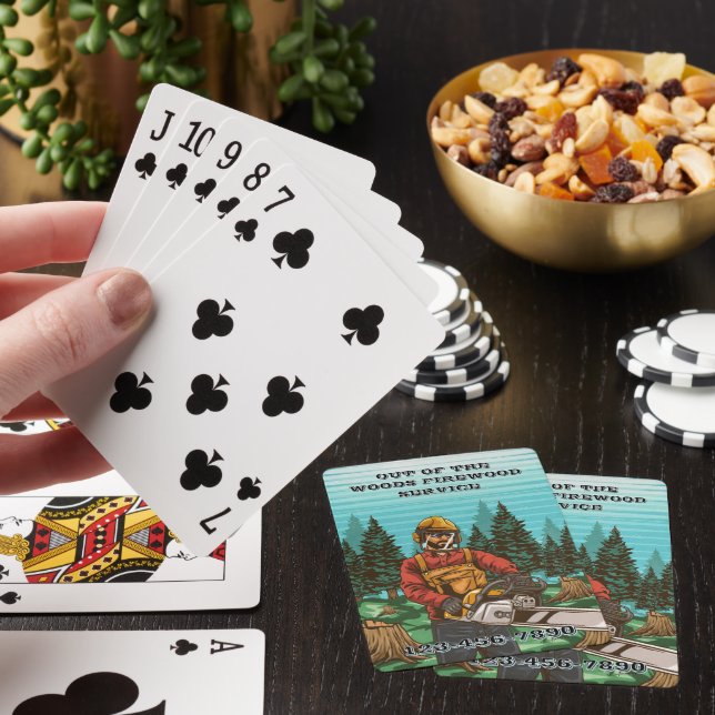 Customize Firewood Sales Business Promotional Playing Cards (In Situ)