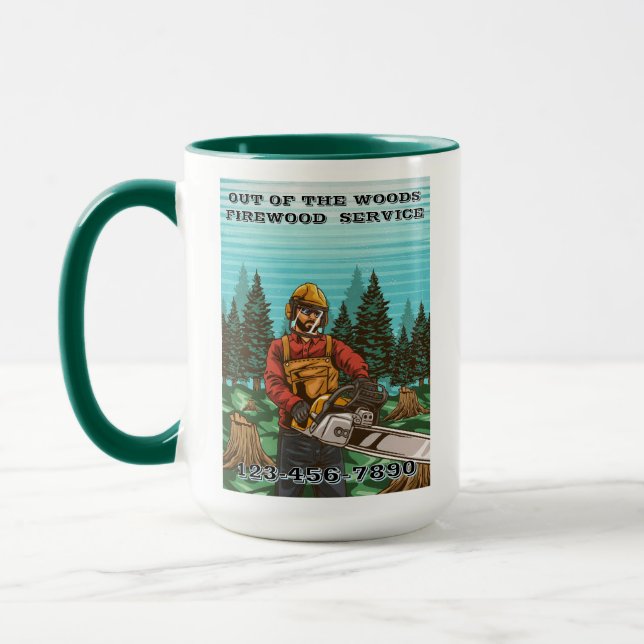 Customize Firewood Service Business Promotional Mug (Left)
