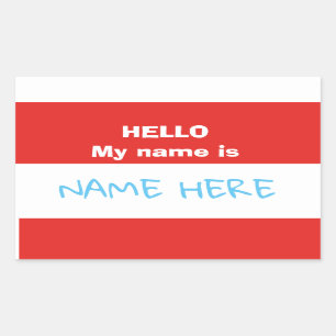 Customize hello my name is stickers