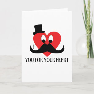 Customize I mustache you for your heart Holiday Card