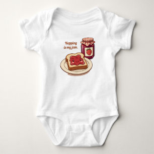 [Customize] is my jam - cute jam and toast cartoon Baby Bodysuit