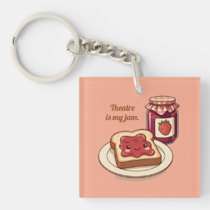 [Customize] is my jam - cute jam and toast cartoon Key Ring