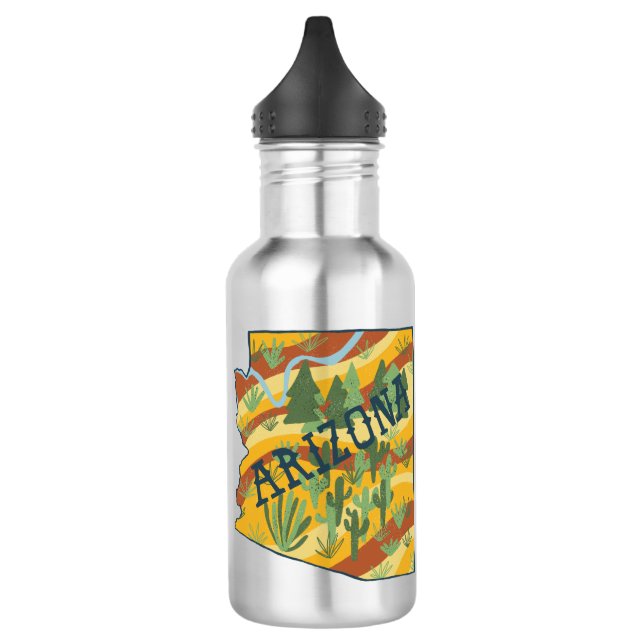 CUSTOMIZE IT Arizona Illustrated Map 532 Ml Water Bottle (Left)