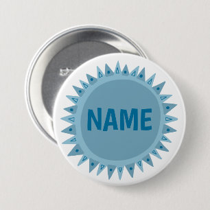 CUSTOMIZE IT Blue Sunshine Name Tag 7.5 Cm Round Badge