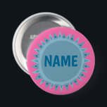 CUSTOMIZE IT Blue Sunshine Pink 7.5 Cm Round Badge<br><div class="desc">Decorate your outfit with this cool art button. Makes a great  gift! You can customise it and add text too. Check my shop for lots more colours and patterns! Let me know if you'd like something custom too.</div>