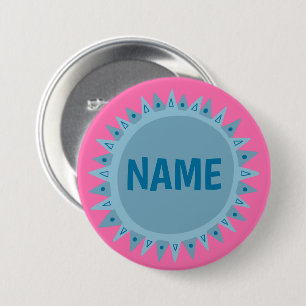 CUSTOMIZE IT Blue Sunshine Pink 7.5 Cm Round Badge