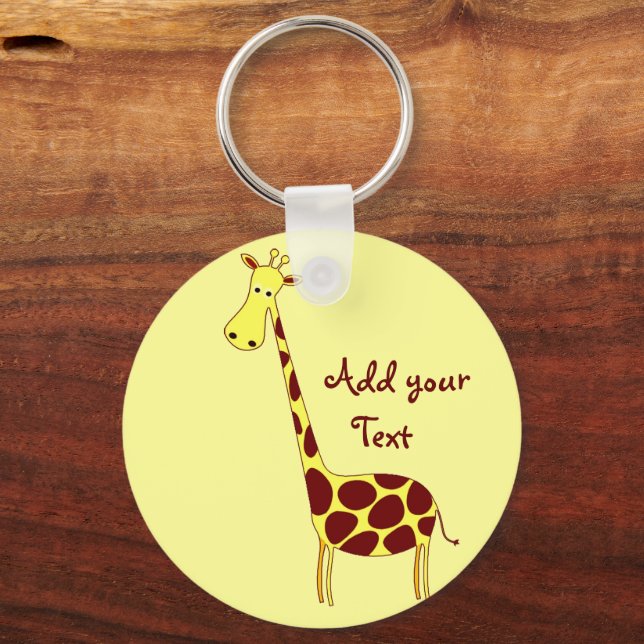 Customize It! Cute Giraffe Design Key Ring (Front)