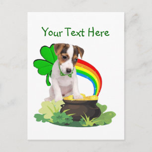 Customize It Jack Russell Puppy St Pattys Day Card