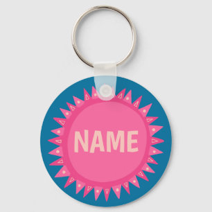 CUSTOMIZE IT Pink Blue Sunshine Name Tag  Key Ring