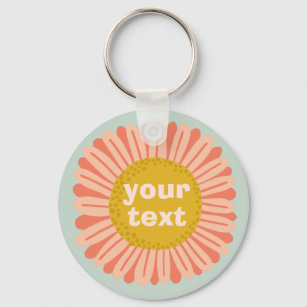 CUSTOMIZE IT Pink Daisy Sunflower Name Tag   Key Ring