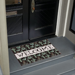 Customize it! WELCOME Desert Saguaro Cactus Aloe Doormat