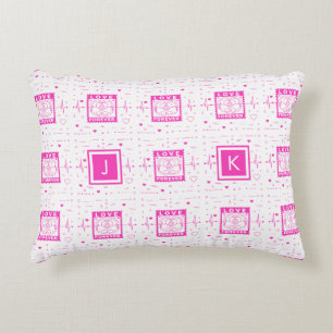 Customize it with your initials love forever decorative cushion