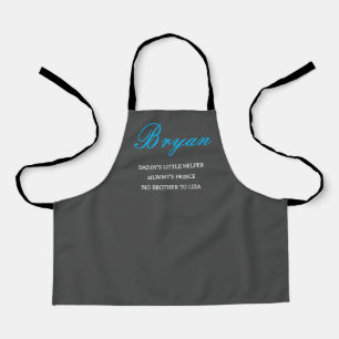 Customize Kids Apron - Daddy, Mummy, Brother