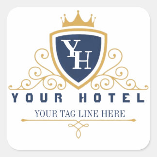 Customize Luxury hotel business company restaurant Square Sticker