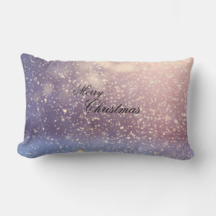 Customize Merry Christmas snowing Lumbar Cushion