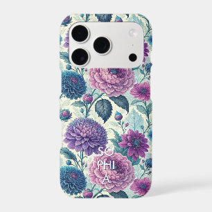 Customize Modern Purple Floral Vintage Dahlia
