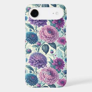 Customize Modern Purple Floral Vintage Dahlia