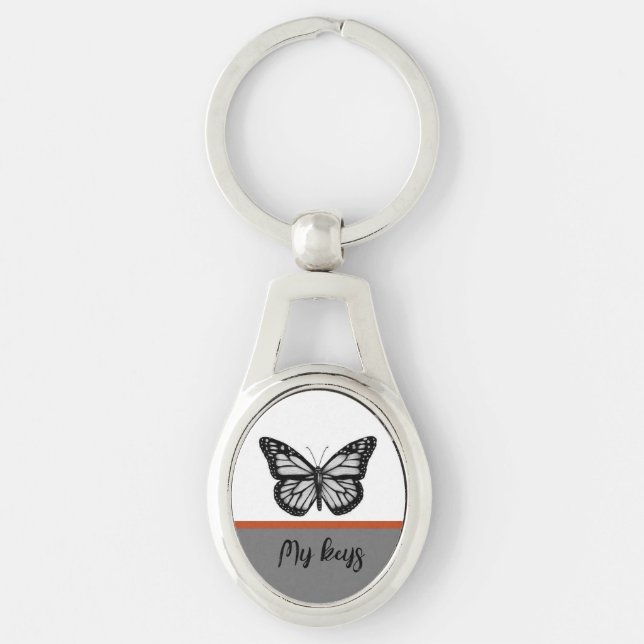Customize Monarch butterfly Key Ring (Front)