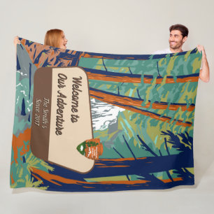 Customize Moran State Park Family Camping Adventur Fleece Blanket