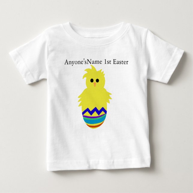 CUSTOMIZE NAME 1st Easter Baby Chick Egg T-shirt (Front)