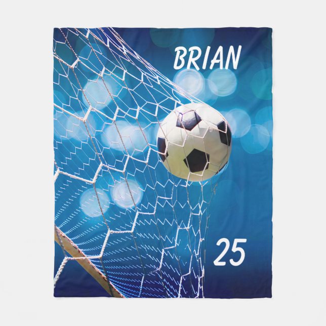 Customize Name And Number Soccer Goal Blanket (Front)