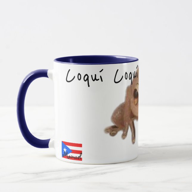 Customize Name Coqui Puerto Rico Flag Mug (Left)