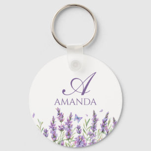 Customize Name Purple Lavender Key Ring