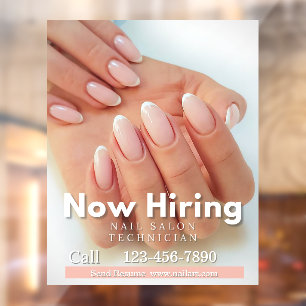 Customize Now Hiring Nail Salon Technician Pink