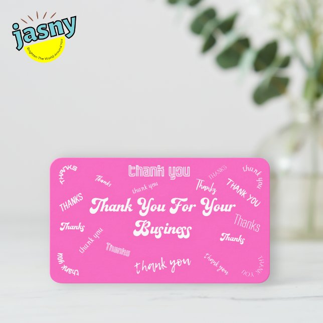CUSTOMIZE pink "Thank You" Insert/ Business Card (Creator Uploaded)