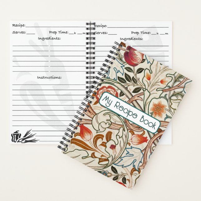 Customize Recipe Book - William Morris Design (Inside)
