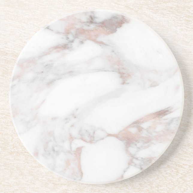 Customize Rose Gold Marble Elegant Template Coaster (Front)