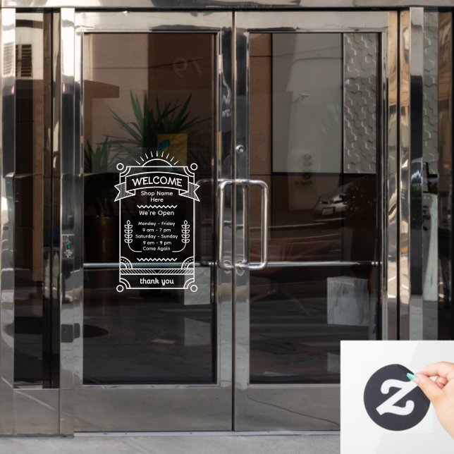 Customize Sunrise Restaurant Cafe Shop Open Hours (Office Door)