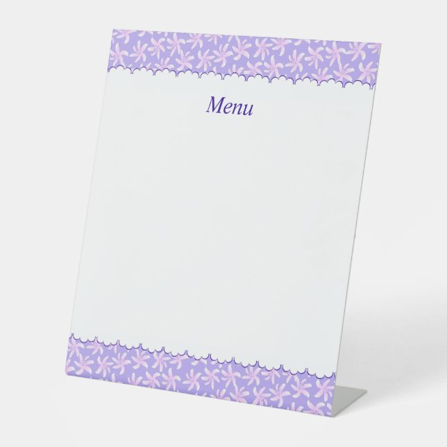 Customize Text Lily Lavender Pedestal Sign (Front)