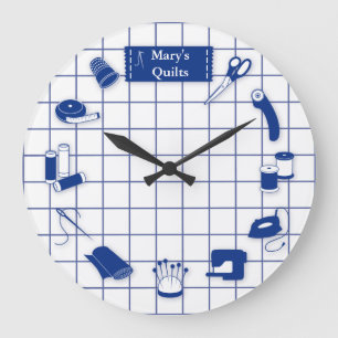 Customize the Label Quilt Time Large Clock