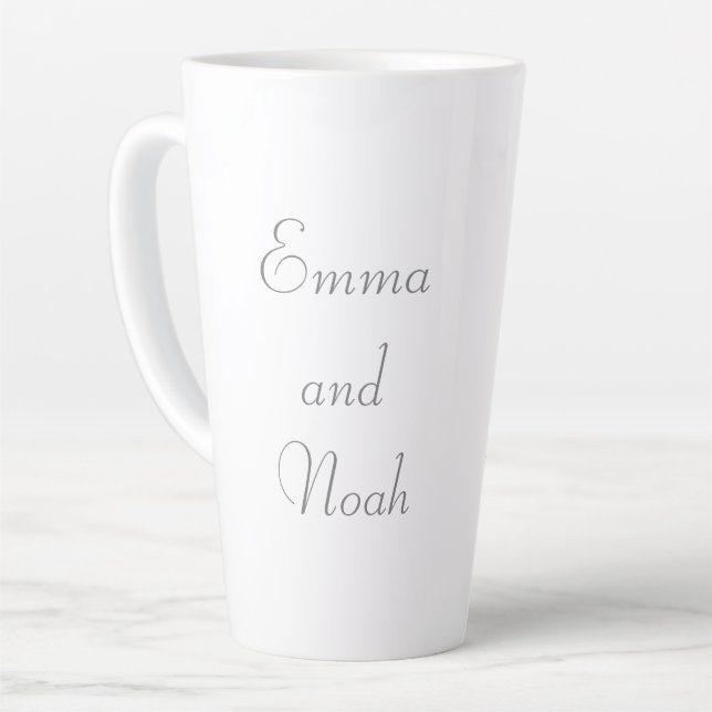 Customize the names, initials and phrase Love Latte Mug (Left Angle)