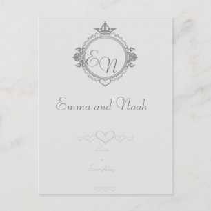 Customize the names, initials and phrase Love Postcard
