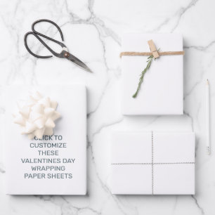 CUSTOMIZE THESE VALENTINES DAY WRAPPING PAPERS PAPER SHEET