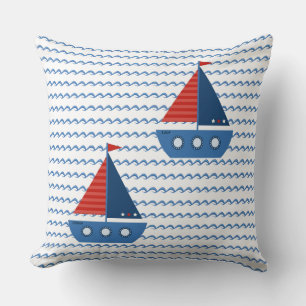 Customize Throw Cushions - Name Sailing Boats